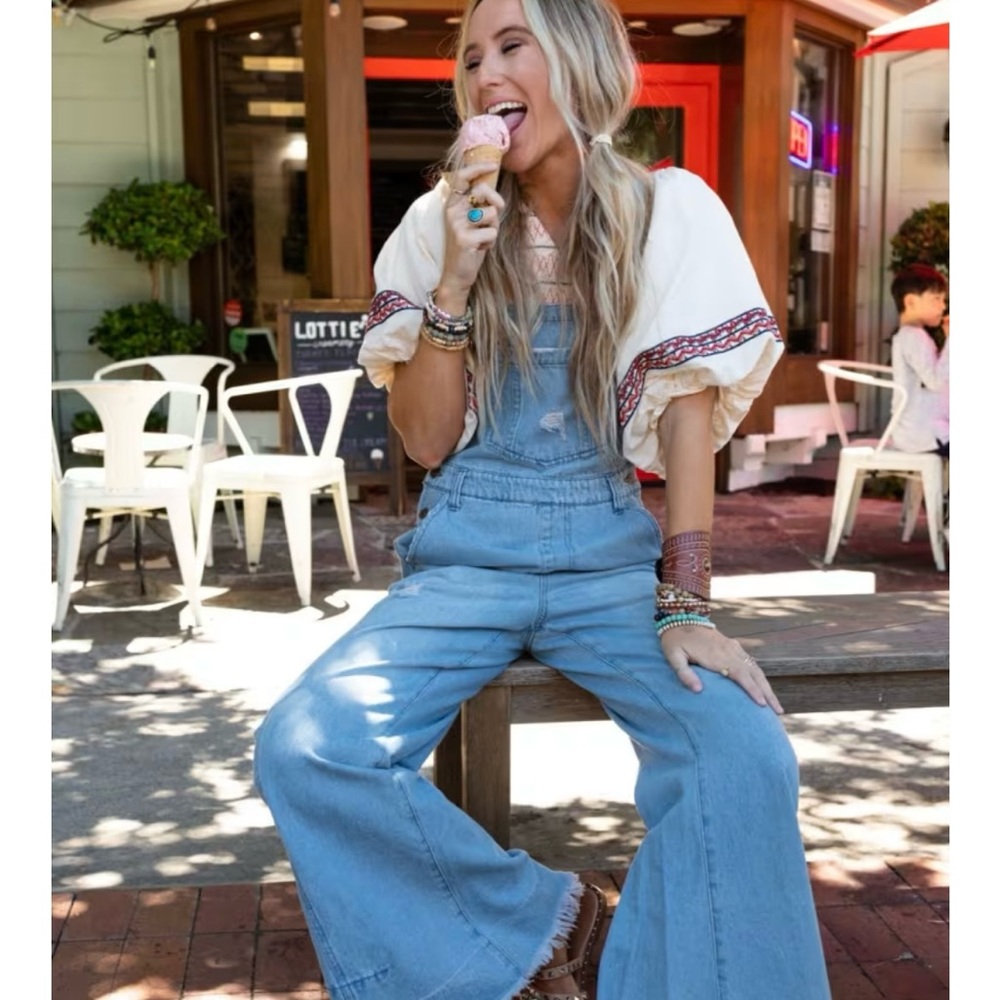 Three Bird Nest Blue Denim Overalls